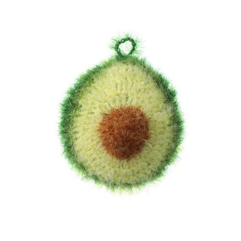 Cute Kitchen Cleaning Cloth Avocado Flower Green Pink Scrubbing Kitchen Rag Non-Damaging Plate Cleaning Scouring Pad