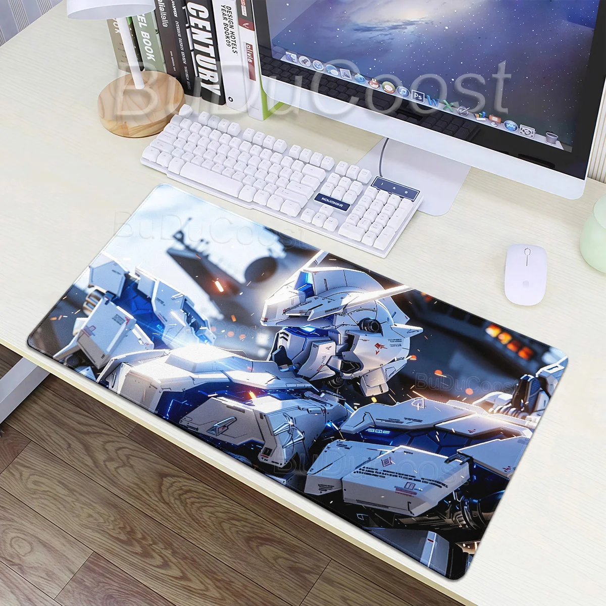 Mechanical Warrior Gundam Mauspad Gamer Großes Computer-Notebook-Mauspad Teppich Gaming-Zubehör Tastatur-Rubber-Schreibtischmatte