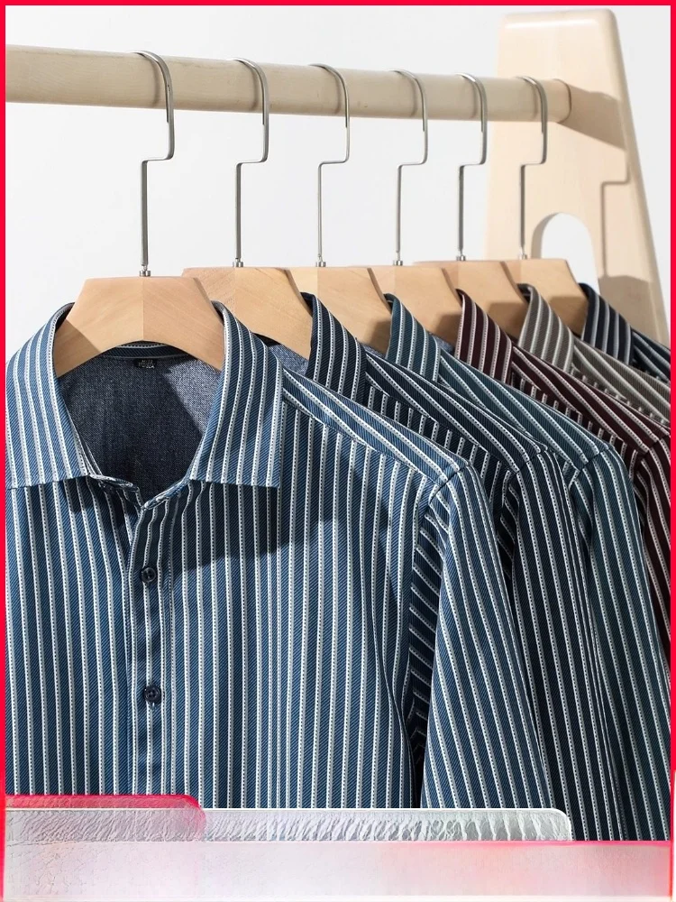 

Мужская деловая подставка Long Sve Fce на подкладке, облегающая подставка из полиэстера, теплое зимнее новое поступление в полоску