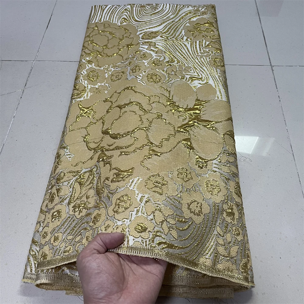 

African Nigerian High-Quality Tulle Lace Fabric Jacquard Organza Embroidery Guipure 5 Yard for Party Prom Latest Design YXZ177