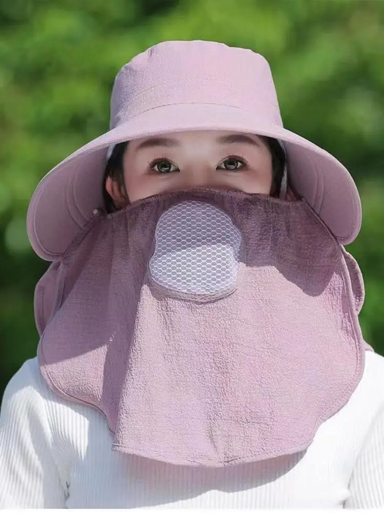 AliExpress NONE UV Protection Fisherman Cap With Face Neck Cover Quick Drying Outdoor Fishing Cycling Adjustable Visor Hat Women Bucket Hat