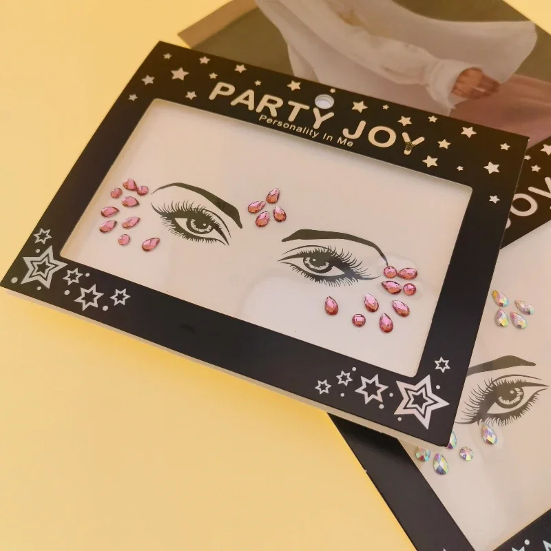 Eyes 3D Face Jewels Crystal Glitter Jewels Fake Body Temporary Tattoo Sticker Body Perform Party Vocal Concert Makeup Stickers