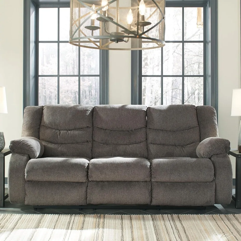

Modern Manual Pull Tab Reclining Sofa, Dark Gray,Reclining Sofa