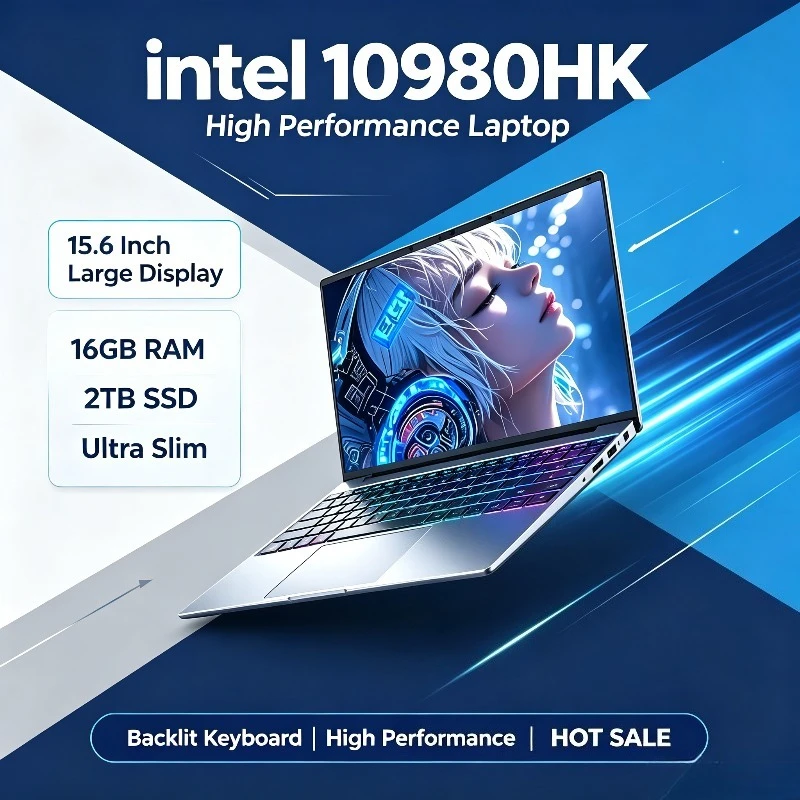 High-Performance Intel Core i9 10980HK 15.6-Inch Portable Laptop Computer, Notebook PC 32GB RAM 2TB SSD Storage for Office Study