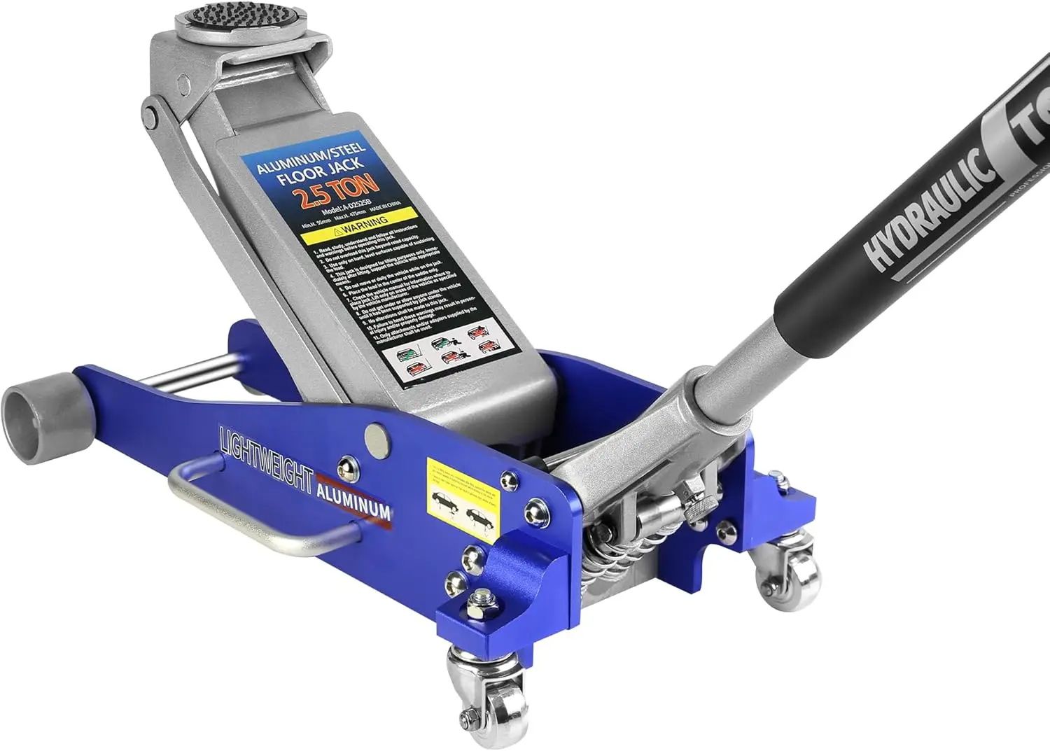 

2.5 Ton Low Profile Floor Jack, High Lift Floor Jack, Heavy Duty Steel Racing Floor Jack w/Double Quick Lift Pump, Hydraulic Tro
