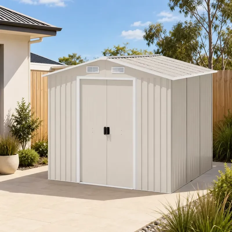 Heavy Lockable Metal Storage Shed Weatherproof Resistant Patio Garden Shed With Easy Assembly Design