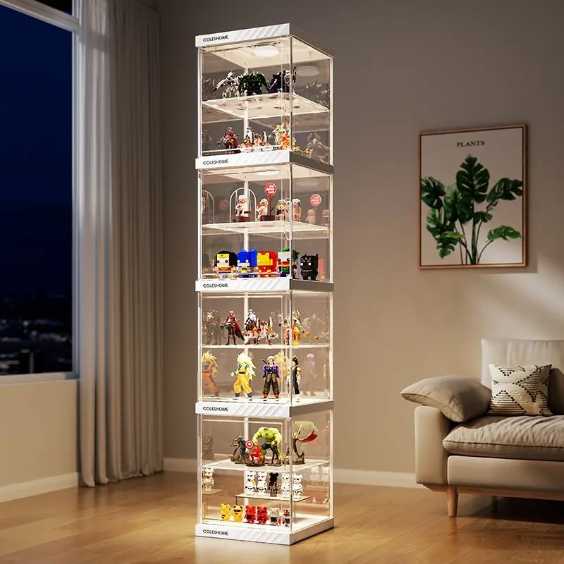 Figure Display Cabinet Transparent Lego Model Storage Box Household Dustproof Gundam Model Display Storage Toy Rack