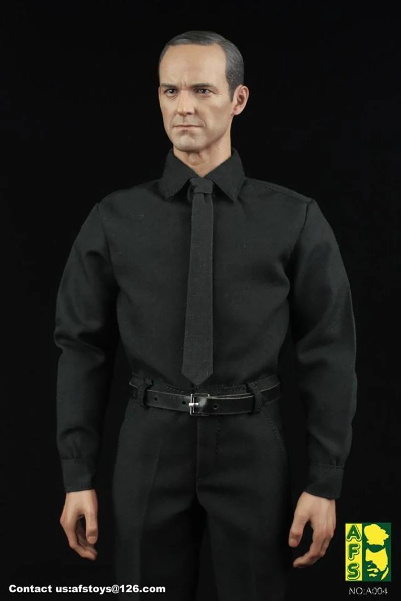 AFS A004 1/6 Scale Action Figure Male Black White Clothes Suit Men's Clothing Shirt Set For 12