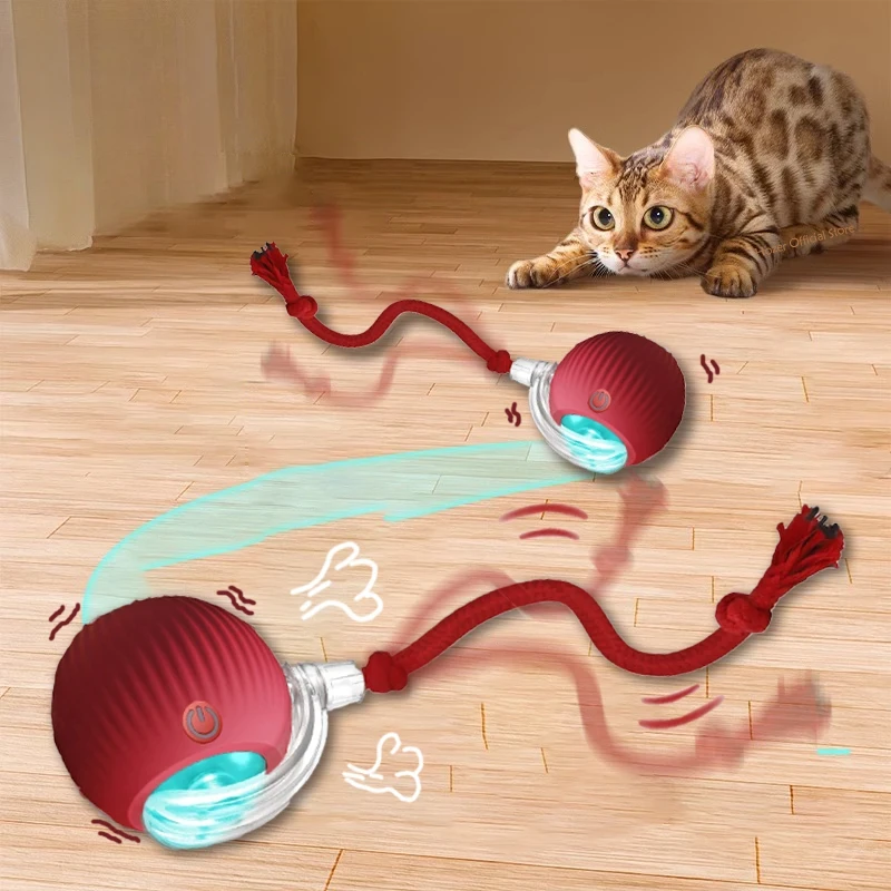 【セール中】猫インタラクティブボールおもちゃ自動ローリングボールフェイクテール充電式スマートペット電気おもちゃ犬猫トレーニング模倣マウス