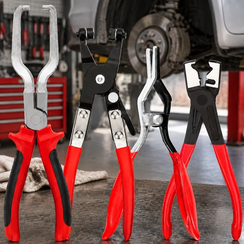 Heavy-Duty Fuel Line Disconnect Pliers and Hose Clamp Extractor Kit for Vehicle Maintenance