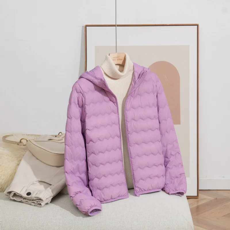 Autunno e inverno nuove signore 2025 piumino con cappuccio semplice cappotto caldo casual coreano 90% piuma d'anatra bianca giacca da donna