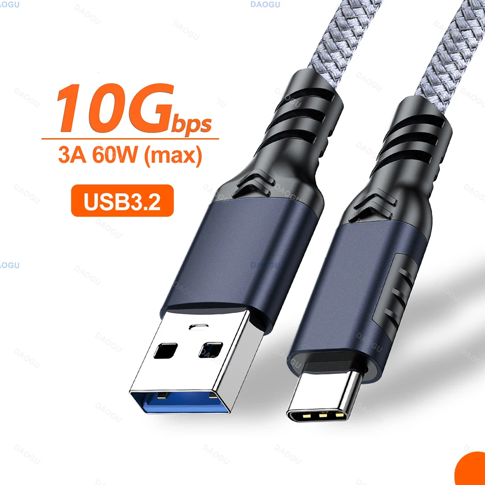 USB 3 2 C Cable 10Gbps Transmission Data Cord 3A 60W Fast Charge Type C Cables Usb 3.2 A Type-c Gen 2 SSD Hard Disk Cable 3.0