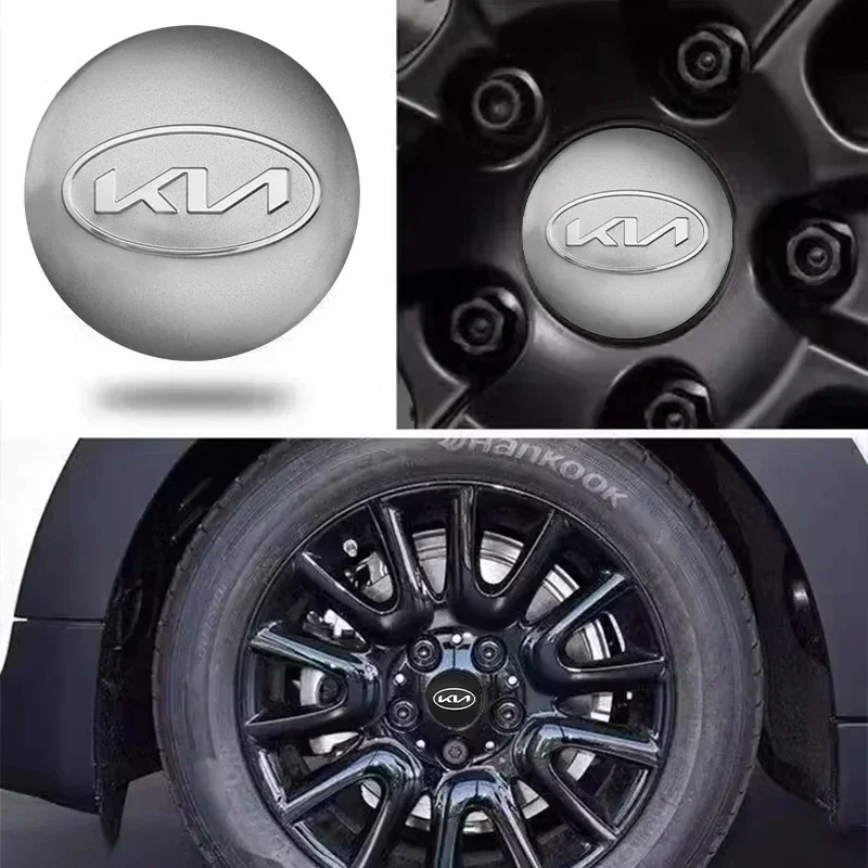 4pcs Car Wheel Center Cover Stickers Hub Cap Accessories For KIA EV6 Sorento Niro Stinger Ceed Carnival K5 K9 Soul Carens VQ Cad - view 4