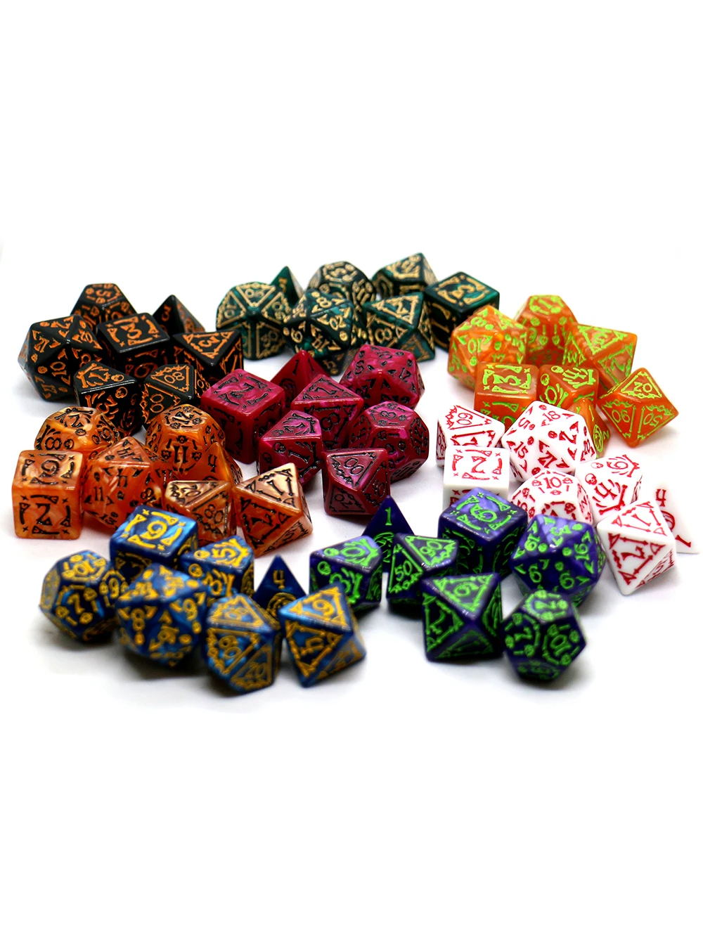 Jeu de dés de jeu de société à motif d'halloween en Relief, 7 pièces, dés de jeu mdn