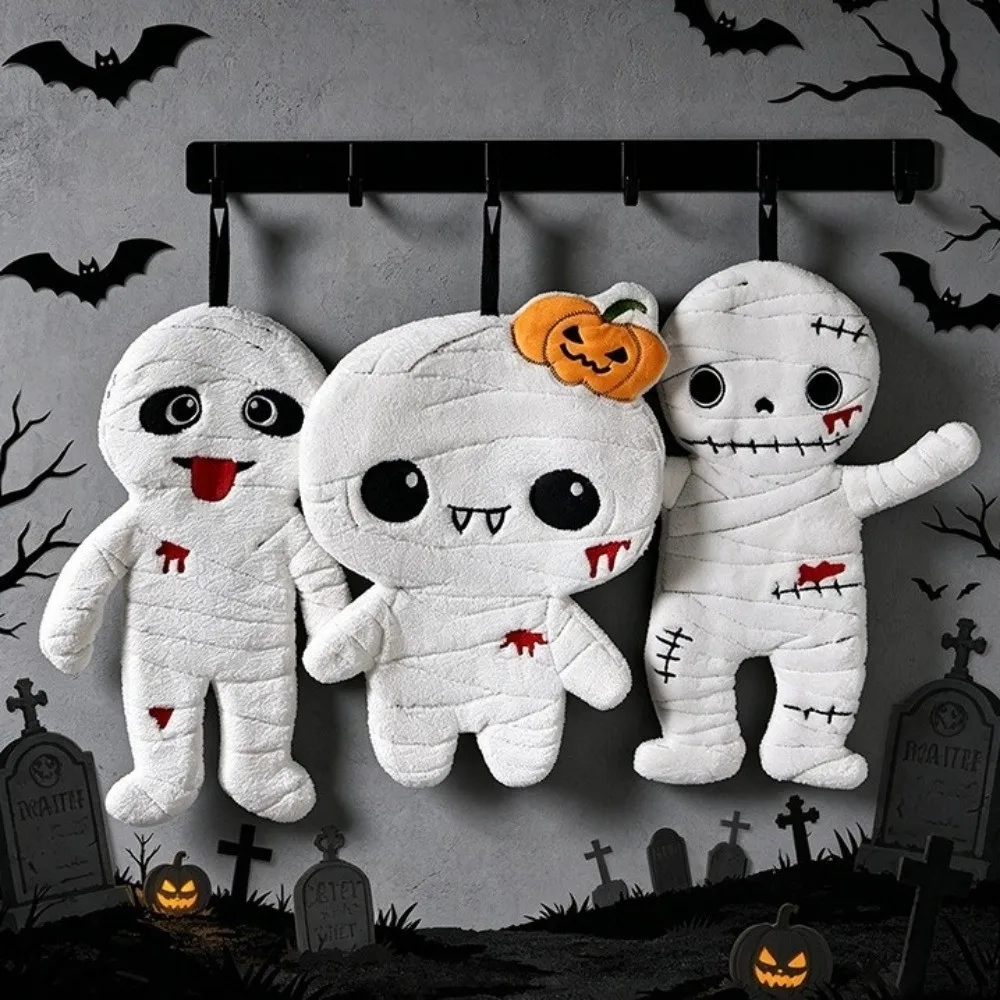 Spooky Design Halloween Mummy Handkerchief Quick Drying Soft Absorbent Bathroom Towel Thickened Coral Fluff Halloween Towels