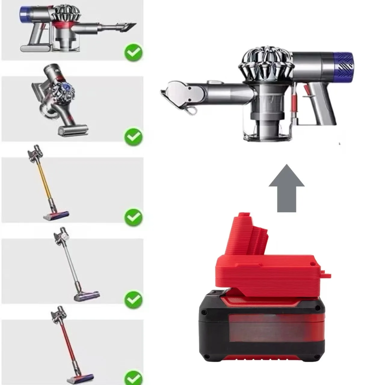 

Адаптер для аккумулятора OZITO 18V Li-ion, преобразующий его в аккумулятор для пылесоса Dyson V7 V8 A