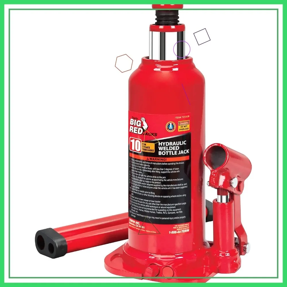 

10-тонный гидравлический домкрат для бутылок для авторемонта и домашнего подъема, емкость 20 000 фунтов, прочная стальная конструкция