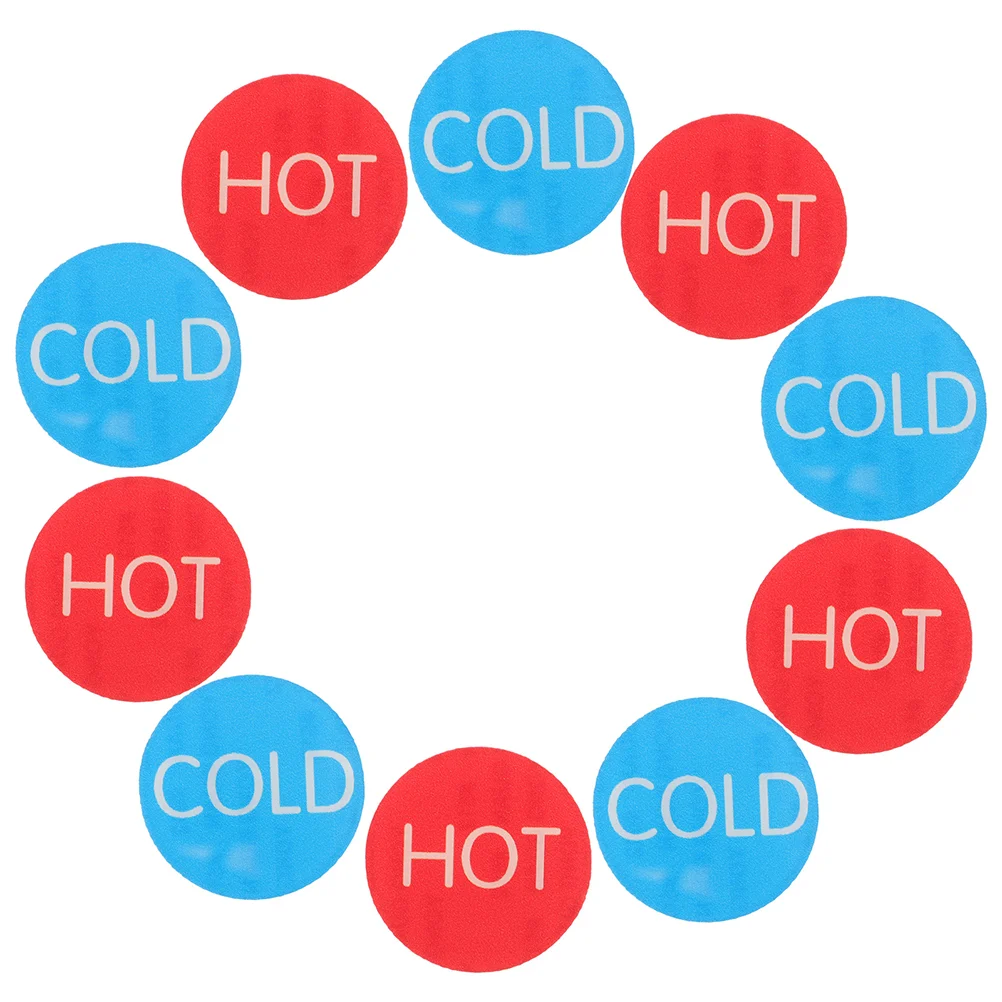 20 Pcs Hot and Cold Water Signs Red Blue Sinks Label Small Sticker Faucet Indicator Stickers for Shower Bathroom Labels Proof