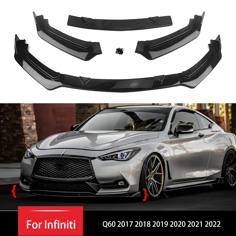 

For Infiniti Q60 2017 2018 2019 2020 2021 2022 Front Bumper Lip Spoiler Splitter Diffuser Bodykits Tuning Front Bumper Surround