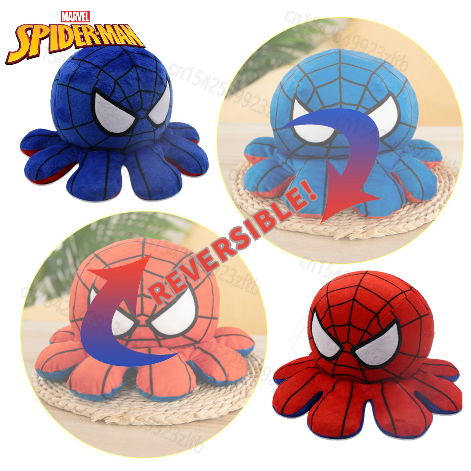 

Spiderman Octopus Pendant Plush Toy Soft Stuffed Animal Octopus That Can Be Flipped Home Accessories Cute Doll Children Kawaii