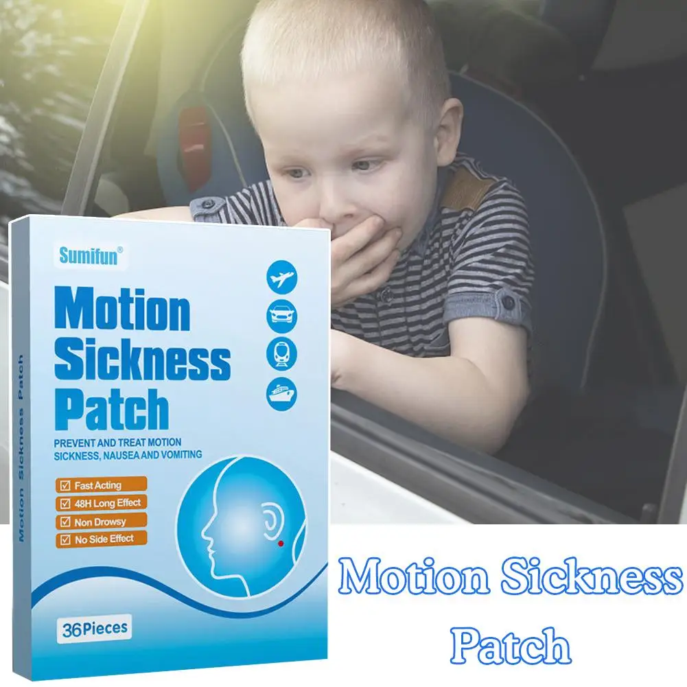 Parches para el mareo en movimiento, bandas para aliviar la náusea, vomitar y vertigo en adultos y niños de viaje en coche, regalo de cuidado saludable para el mareo