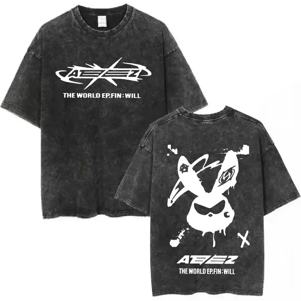 Customization Short Sleeved Round Neck Y2k Tshirt Men Top Mens T-Shirt 2025 Ateez World Tour Towards The Light Will To Power Vin