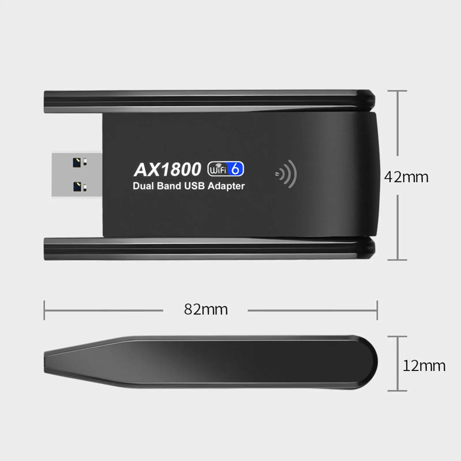 WiFi 6 USB Adapter 802.11ax 1800Mbps Dual-Band 2.4GHz&5GHz Wifi Dongle For PC Desktop Laptop wifi Network Card Wireless Receiver