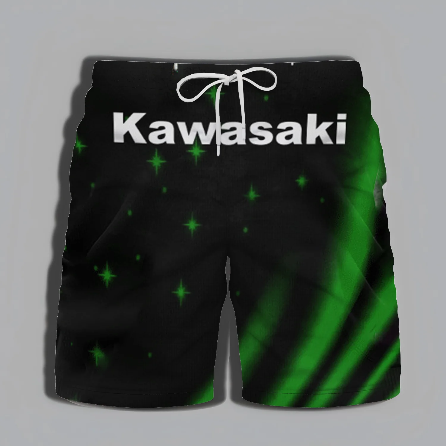 Kawasaki ชุดว่ายน้ํา Man Street กางเกงขาสั้นชายชายหาดคุณภาพสูงเสื้อผ้าผู้ชายรถจักรยานยนต์กีฬาผู้ชายผจญภัยว่ายน้ําฤดูร้อน