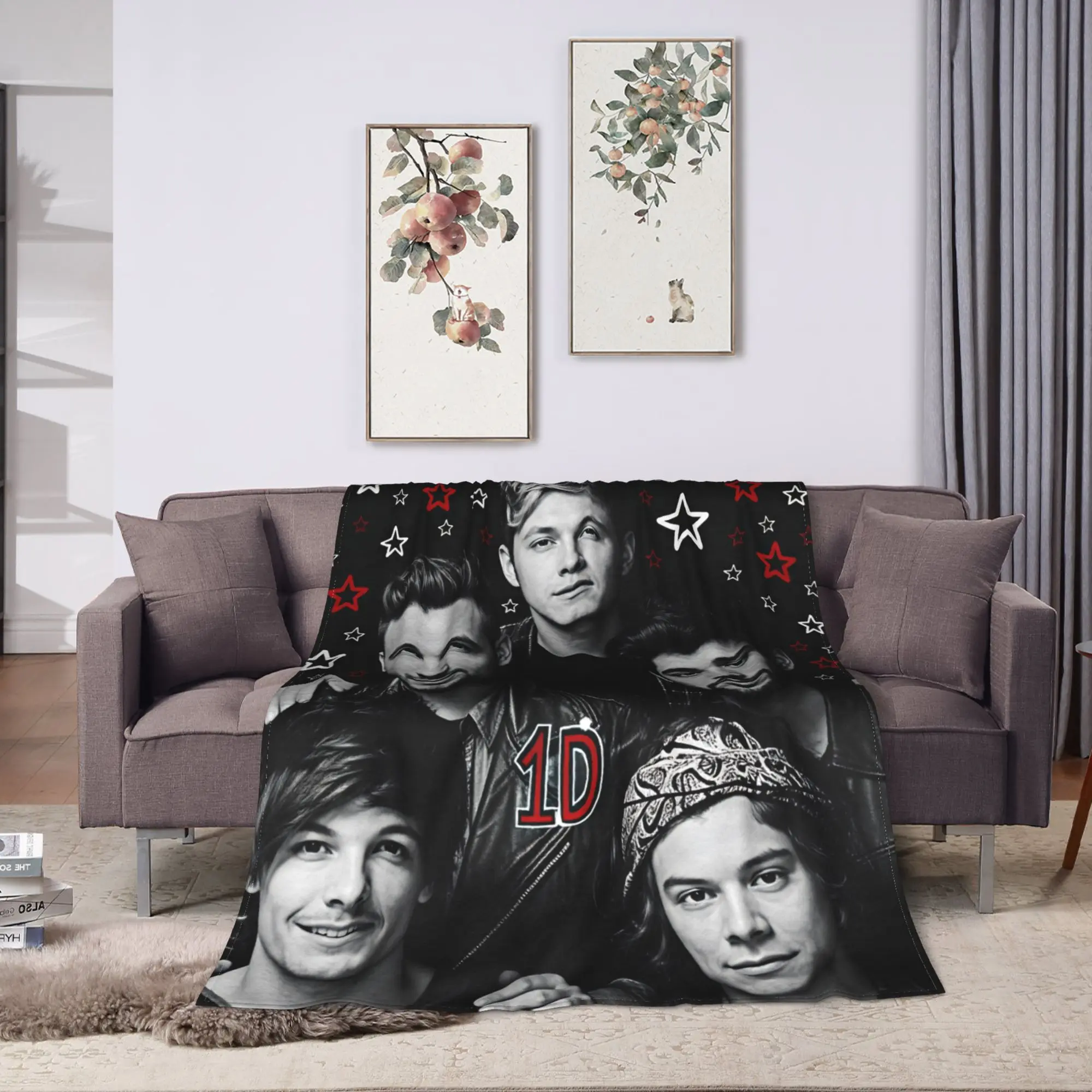 Warm Soft Blanket Travel One Directions Throw Blanket  Flannel Bedspread For Couch Chair Sofa Bed Aesthetic Sofa Bed Cover