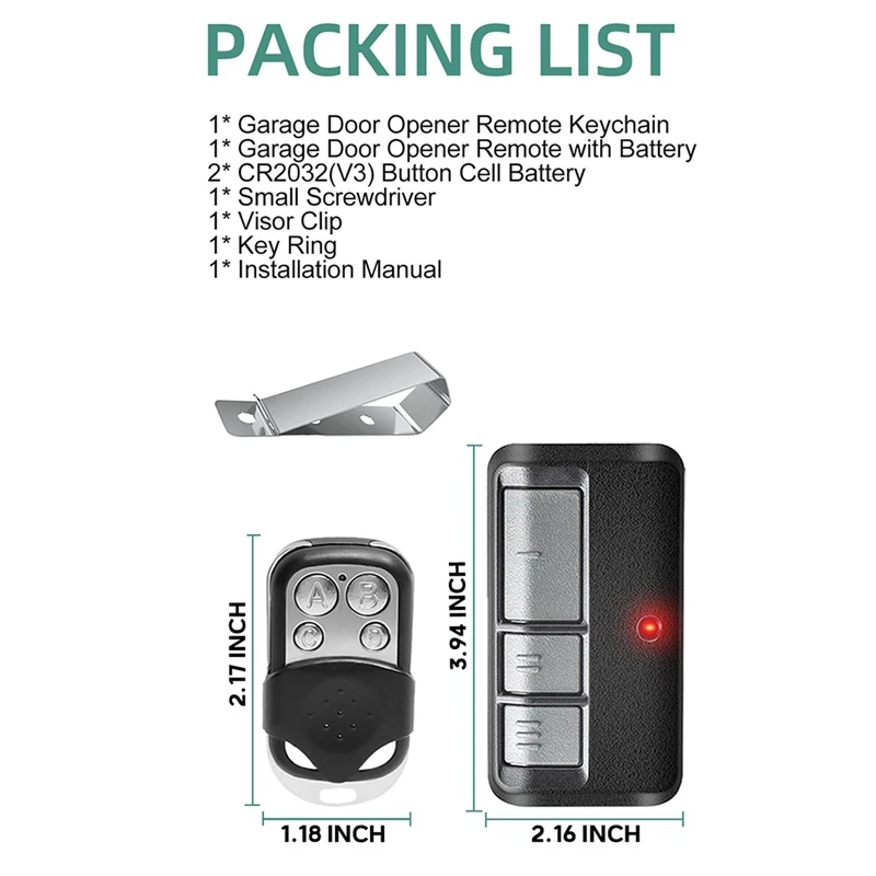 Smart-Universal Garage Door Opener Remote & Keychain Remote Sensor For Liftmaster Craftsman Chamberlain 893LM 893Max 890MAX