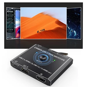 NEW USB Type C KVM Switch 4K@60Hz 2-Port Type C to HDMI Switcher for 2 USB-C Port Laptops Share 1 HDMI Monitor and USB Devices