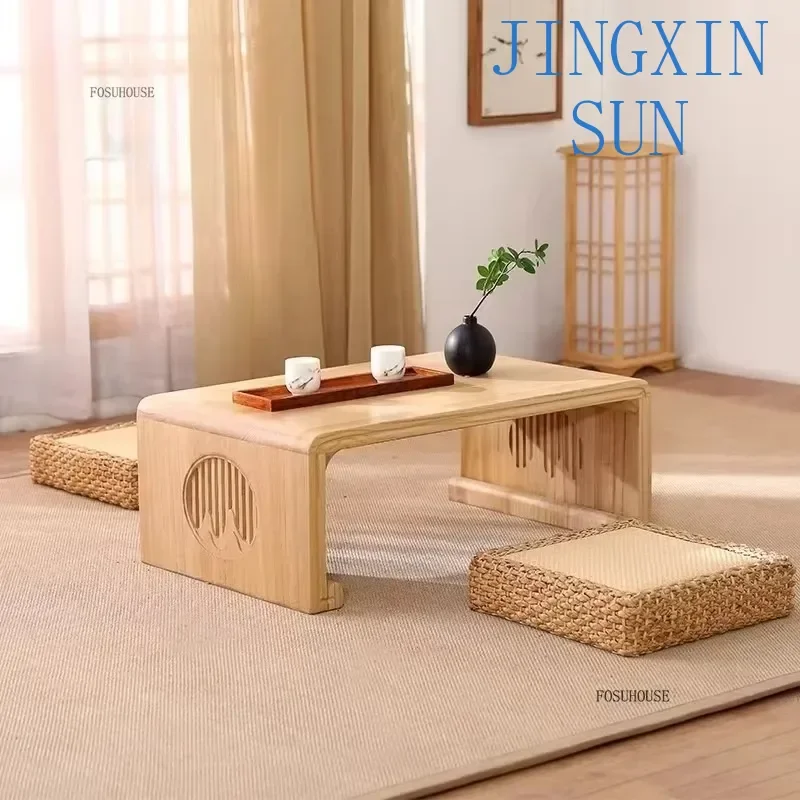 Solid Wood Bay Window Small Coffee Tea Tables Foldable Living Room Furniture Japanese Tatami Low Table Accent Table l