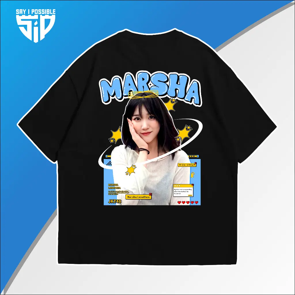 KAOS JKT48 MY OSHI MARSHA STARS EDITION - kaos streetwear - Baju T-Shirt Viral JKT 48 Combed  Pria Unisex