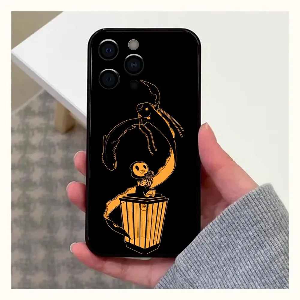 B-Bendy The Ink M-Machines Phone Case For Apple iPhone 15,14,13,12,11,Pro,X,XS,Max,XR,Plus,Mini Soft Black Cover