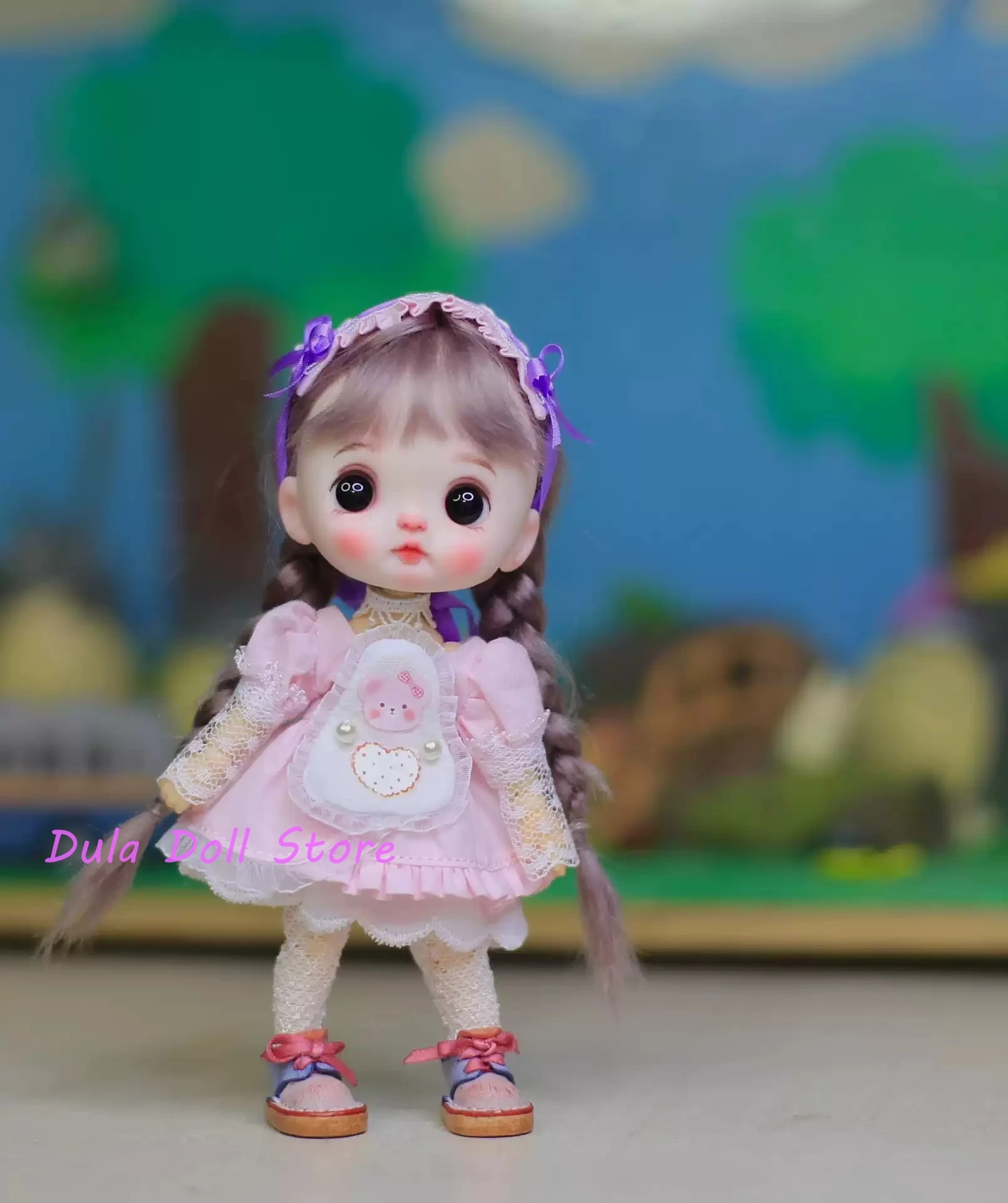 Dula Doll Clothes Dress Lace sleeve cute bear set clothes Ob11 gsc Doll Accessories