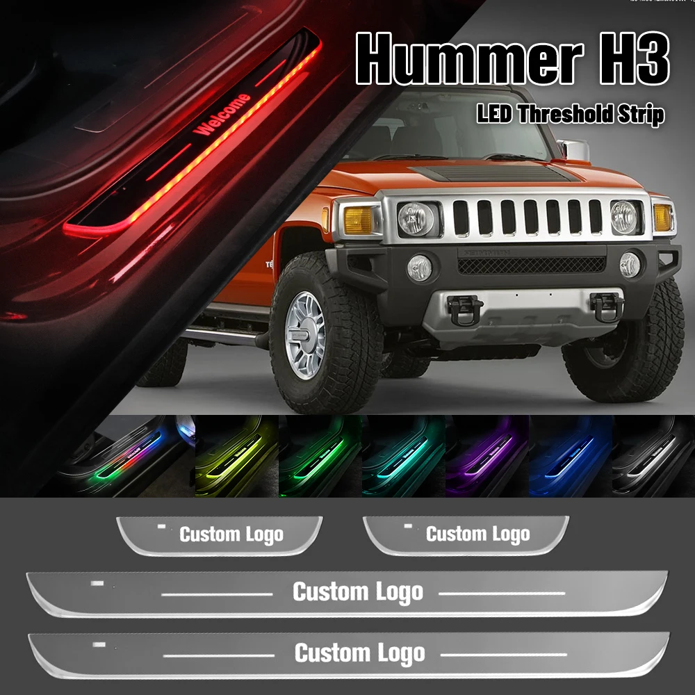 

Для Hummer H3 2005-2009 Автомобильная Лампа с индивидуальным логотипом оформления 2006 2007 приветственный порог фотоаксессуары