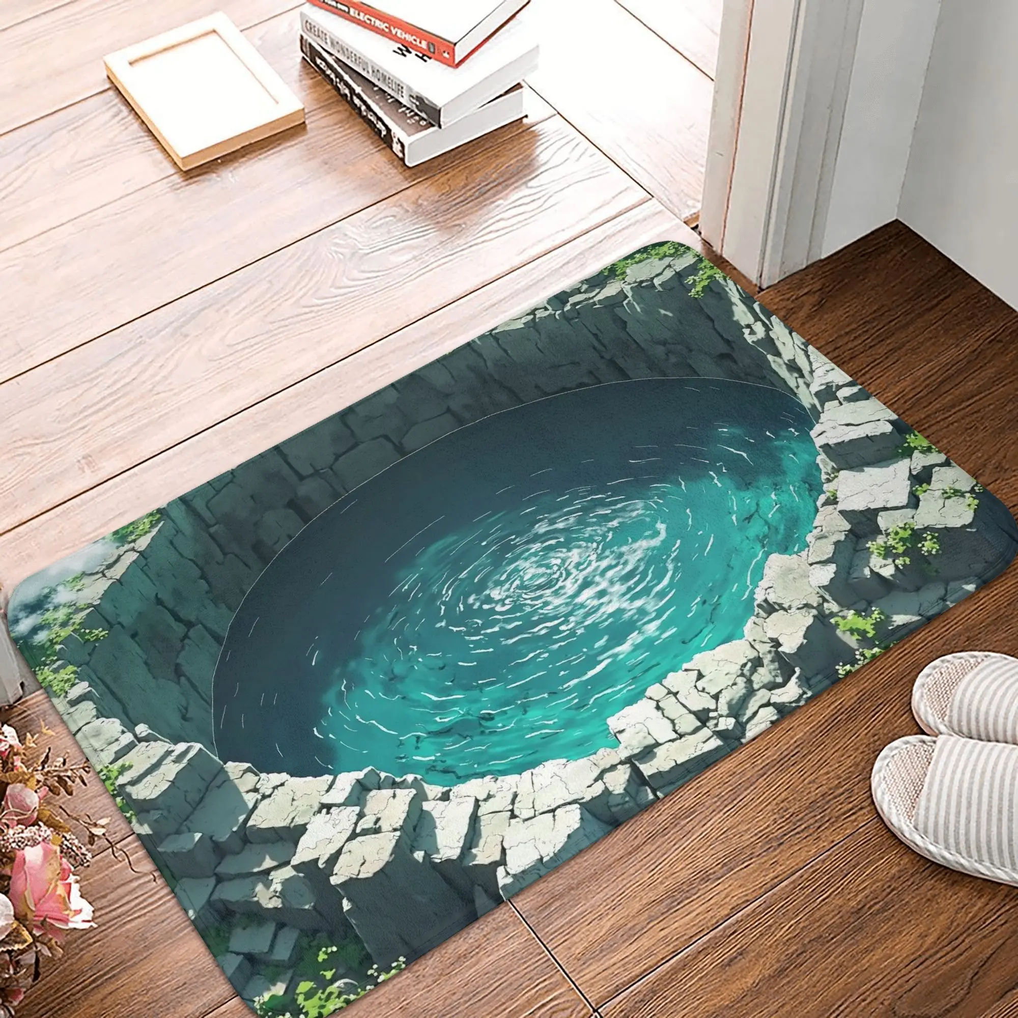 

3D Flat Optical Illusion Pool Doormat Mat Anti-Slip Bathroom Kitchen Bedroom Rug Carpet 40*60cm