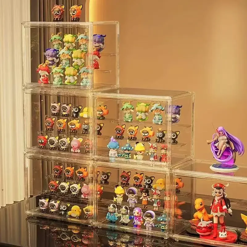 

New Three Layer Acrylic Display Rack Transparent Ladder Handmade Anime Car Model Blind Box Storage Box Jewelry Sorting Box