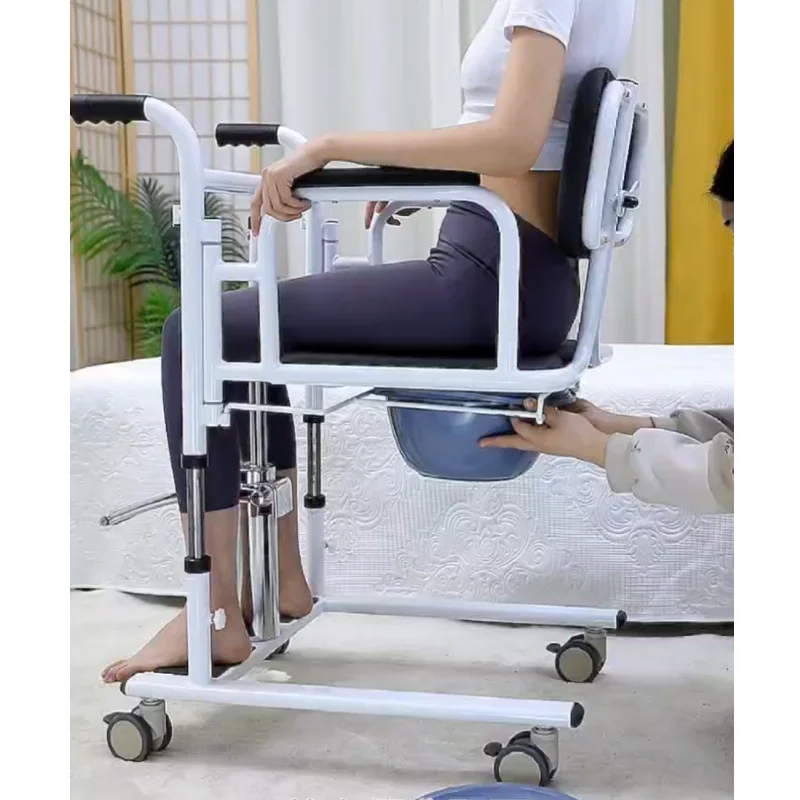 Health care supplies hydraulic patient transfer lift chair with commode shower for elderly