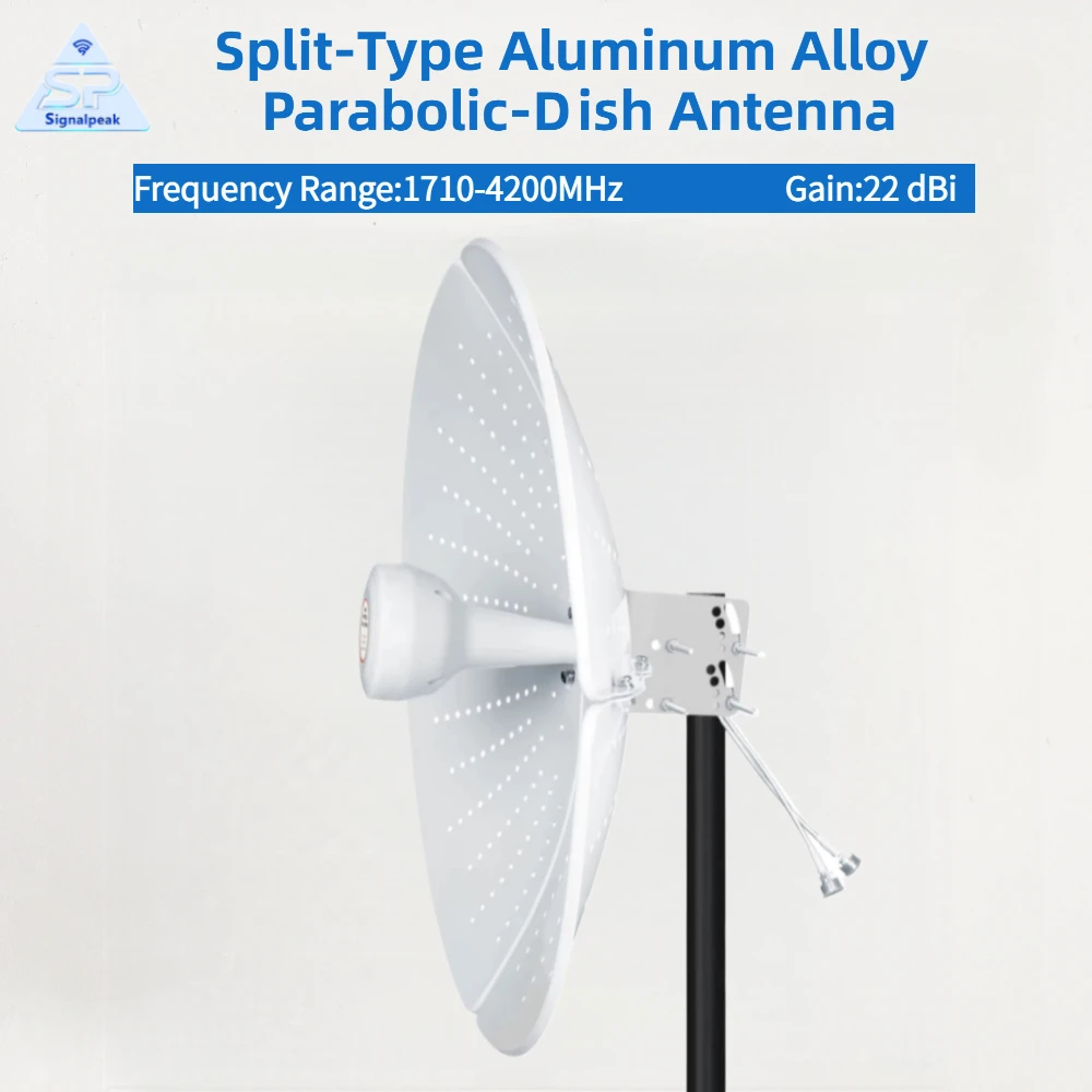 Antena Parabólica de Aleación de Aluminio de Tipo Dividido de Alta Ganancia 22dBi 1710-4200MHz que Aumenta la Velocidad de la Red para Routers 5G 4G CPE MIMO