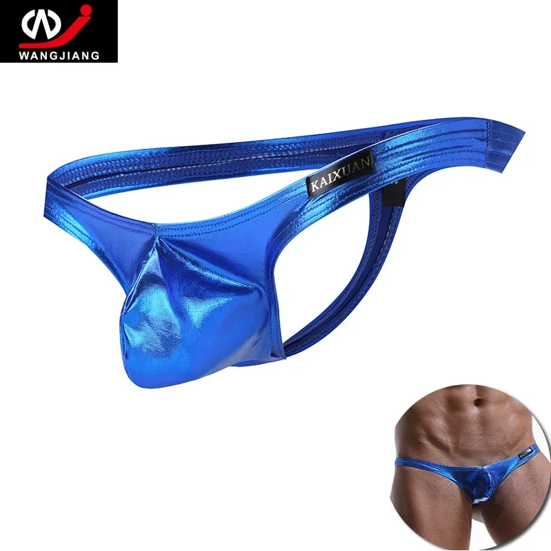 

Men Thongs Sexy Underwear Faux Leather Male Underpants G-string Thongs Gay Panties