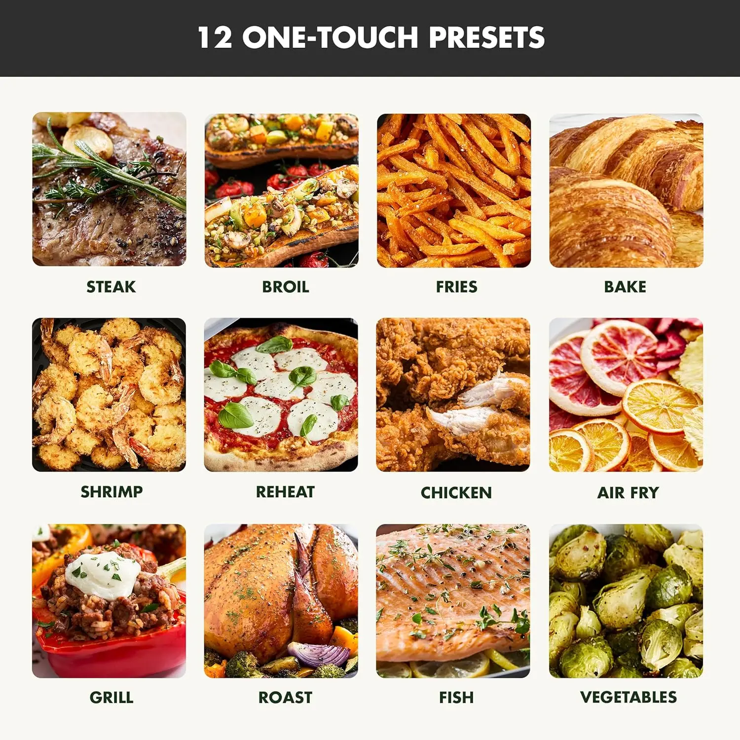 Cyclone 7QT 12-in-1 luchtfriteuse, digitaal touchscreen, keramische anti-aanbakmand, snelle verwarming