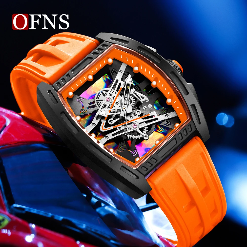 OFNS 1209 Bucket Shaped Men's Watch Night Light Hand Waterproof Leisure Sports Quartz Watch Fashion Cool Classic Watches for Man
