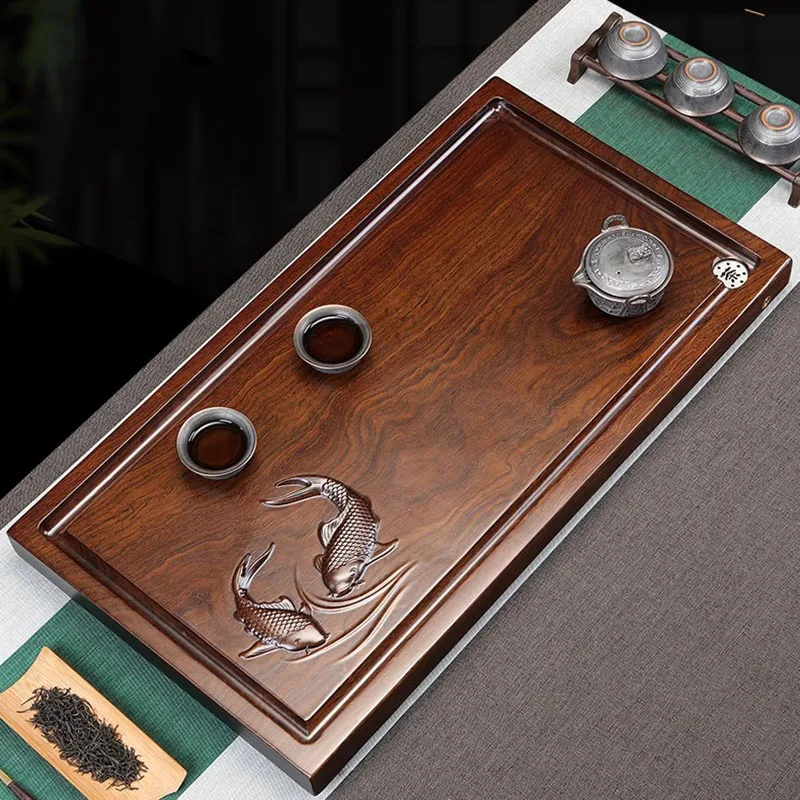 

Hospitality Dining Tea Tray Wooden Serving Decorative Accessories Luxury Drainage Tea Tray Living Room Bandejas Home Products