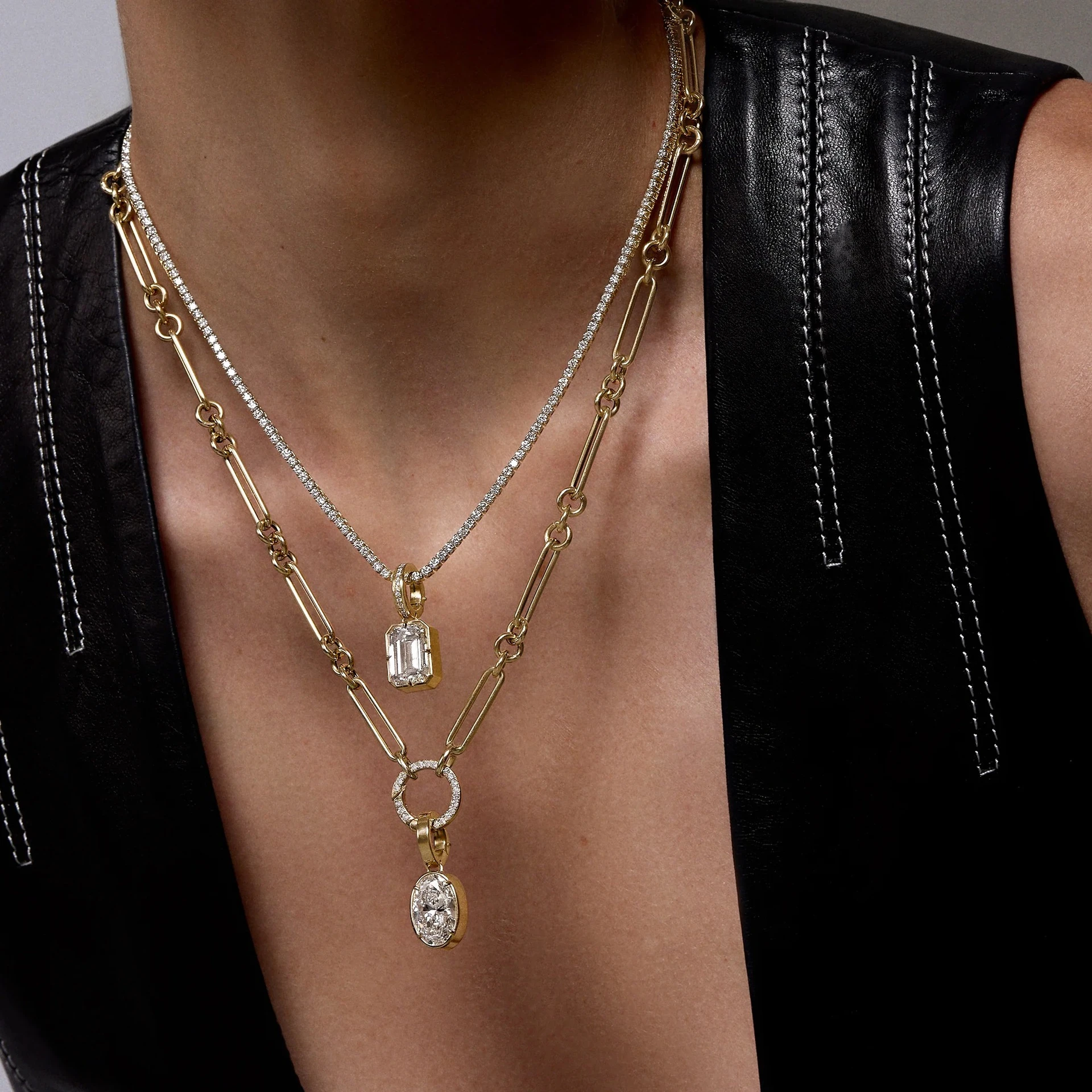 Minimalist Elegant Rock Candy Full Zircon Pendant Necklace Light Luxury Versatile Collarbone Chain Accessory