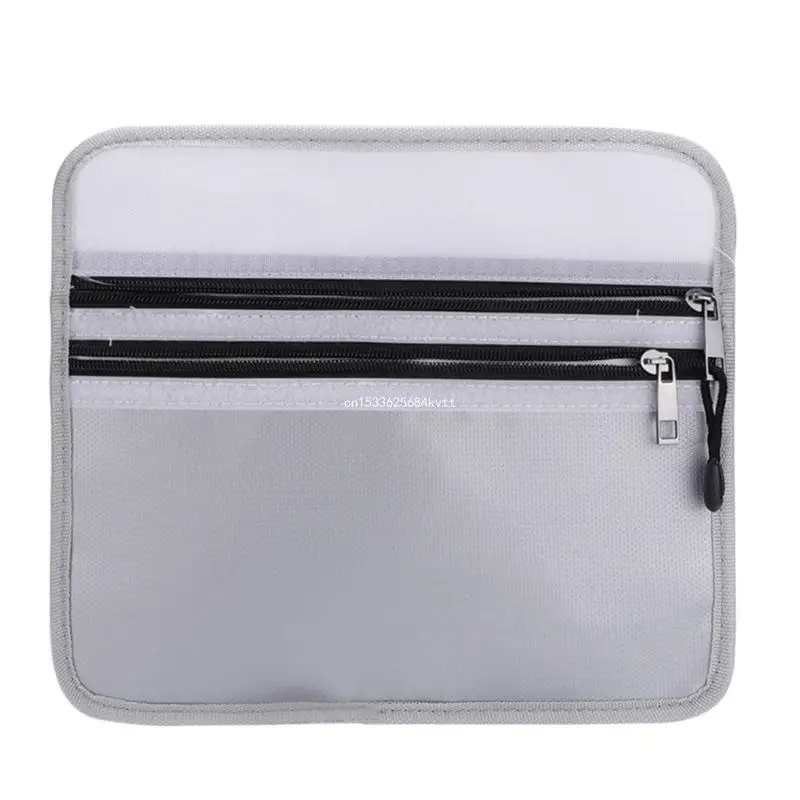 

Fireproof Wallet Document Bag Waterproof Fireproof Money Bag File Bag Zippered Cash Protective Bag for Travel Dropship