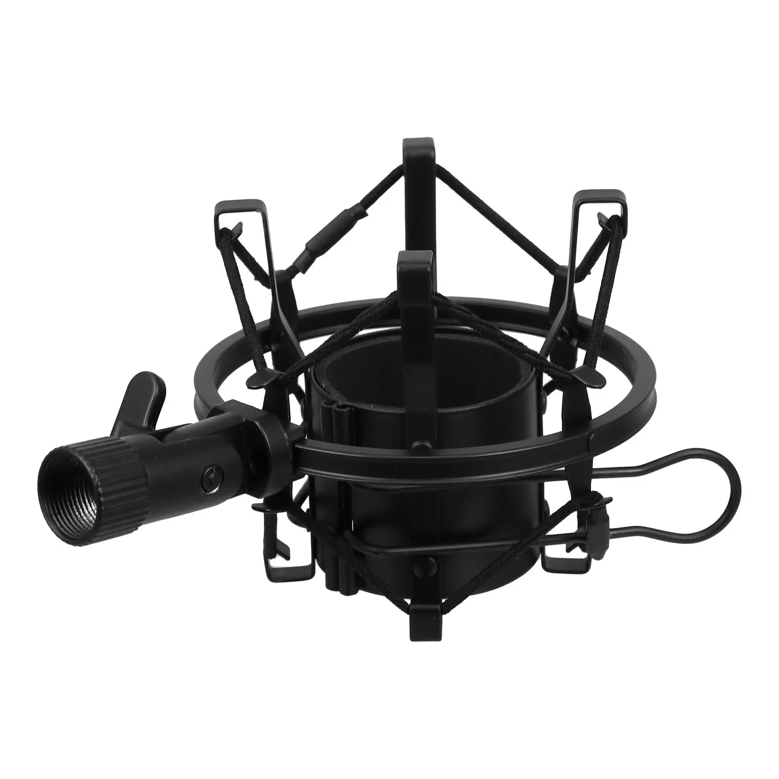 

Microphone Shockproof Stand Back Clip Mount Holder Metal Round Base Desk Black Universal