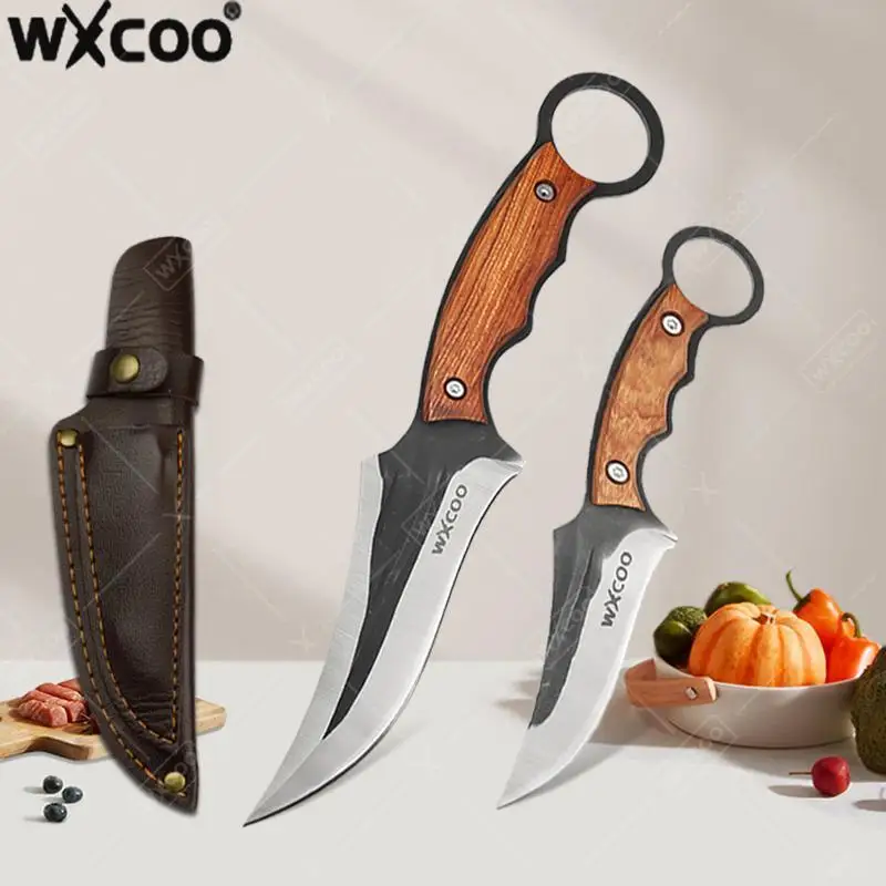 

WXCOO Multifunctional Kitchen Knife Meat Cleaver Stainless Steel BBQ Knife Hand-Forged Butcher Knife for Household Cooking Tools