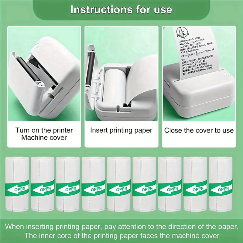 A35M-20Pcs Mini Thermal Printer Sticker Paper Self-Adhesive Labels Black & White For All Printers Up To 57X30mm