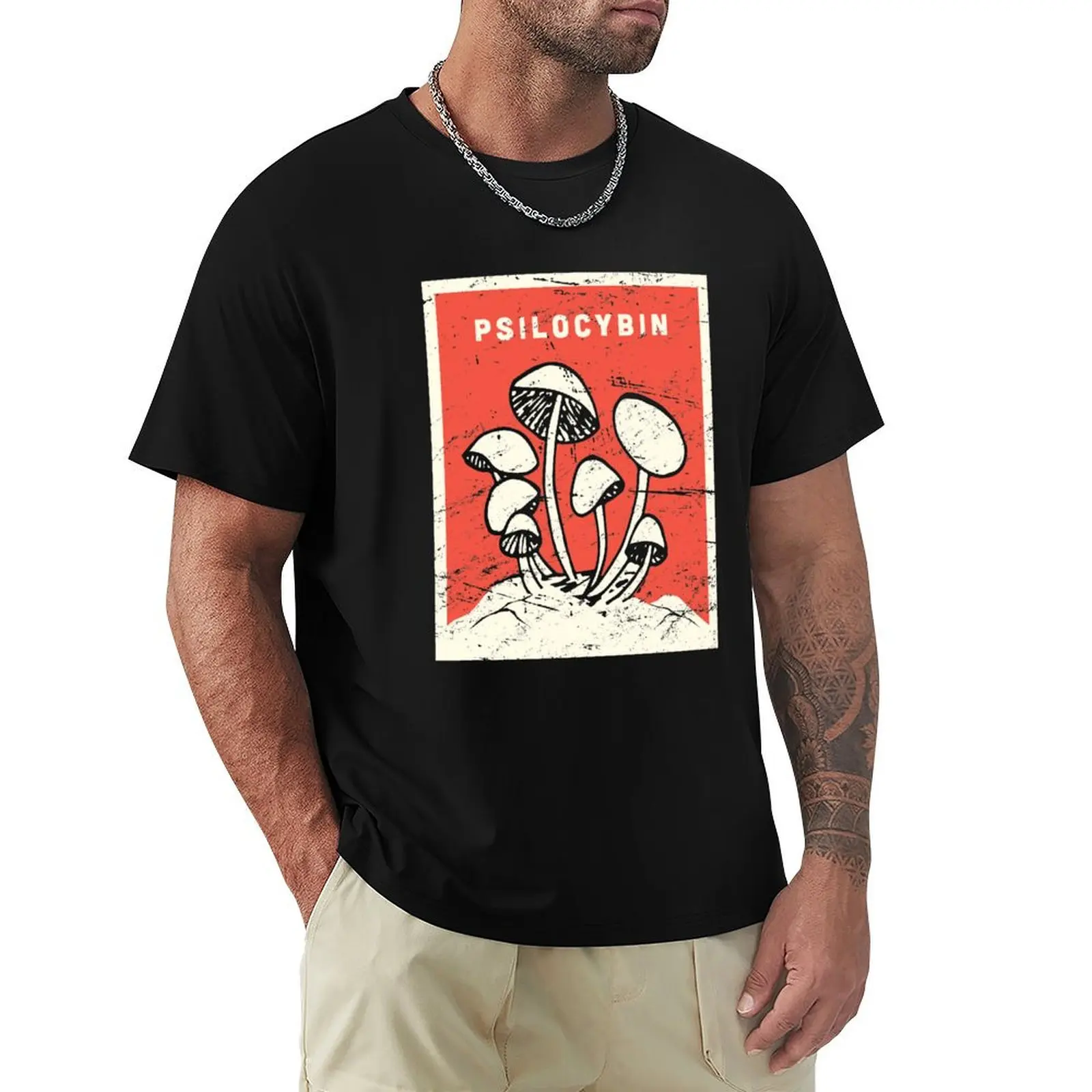 Psilocybin Shrooms - Magic Mushrooms T-Shirt t shirt men 100% cotton luxury brand T-Shirt